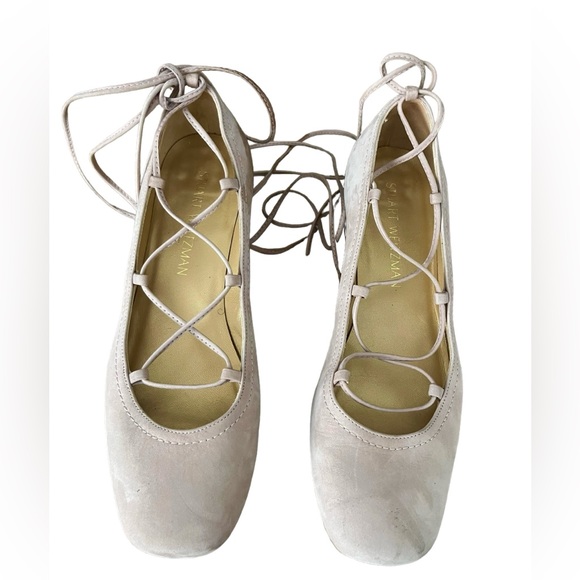 Stuart Weitzman Cordon Lace Up Suede Pumps - Picture 4 of 11